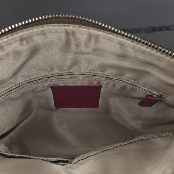 Coach Poppy Daisy Signature C Swingpack Crossbody Bag Khaki Raspberry Y2K Worn - Picture 13 of 14